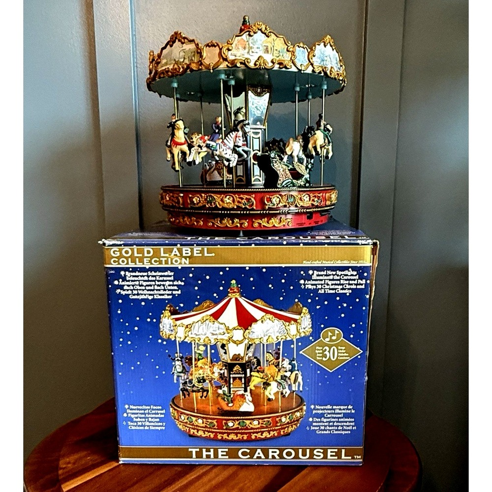 Mr. Christmas Gold Label The Carousel Animated Musical 30 Songs Box F/W